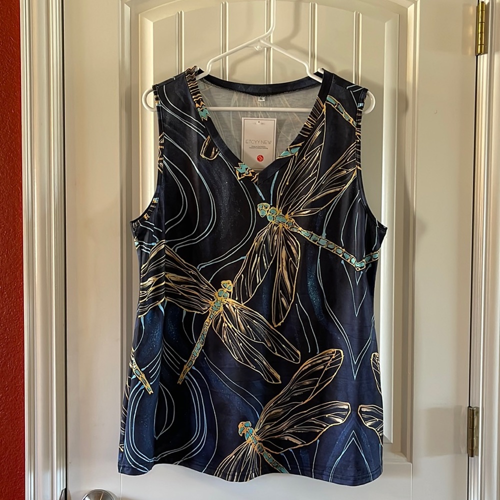 Sleeveless summer top.